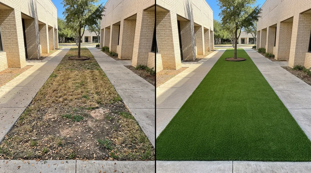 Result artificial grass installation in Round Rock - Round Rock Turf Installation