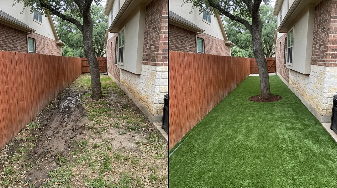 Result artificial grass installation in Round Rock - Round Rock Turf Installation