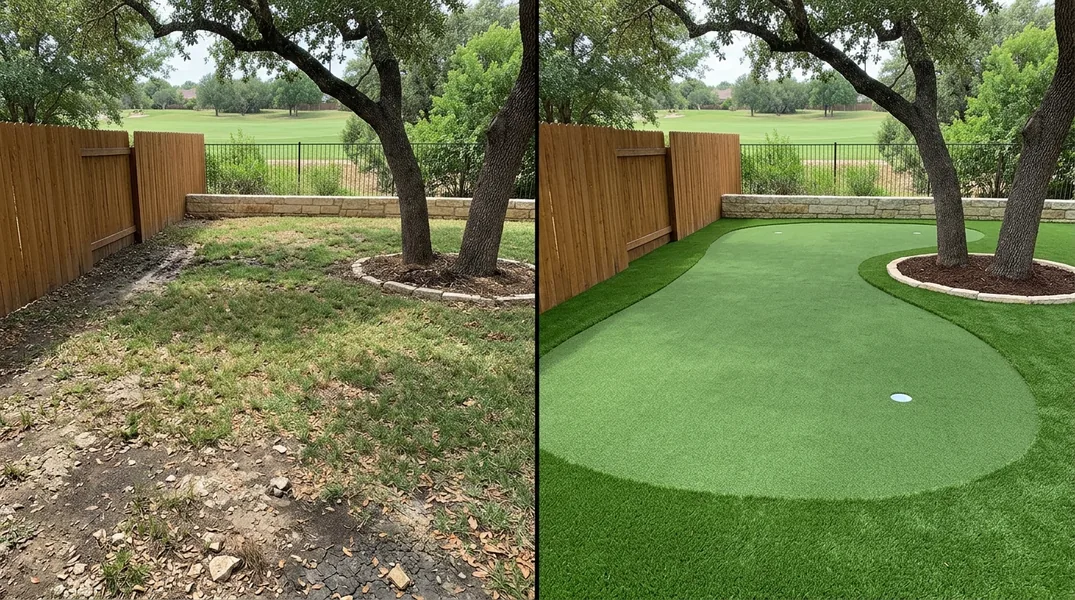 Result artificial grass installation in Round Rock - Round Rock Turf Installation