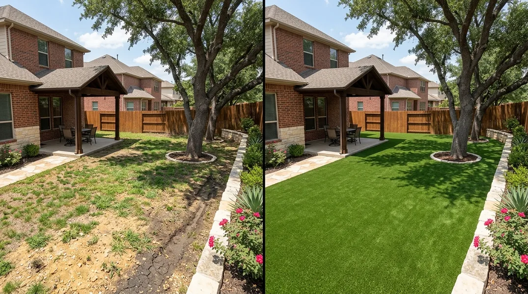 Result artificial grass installation in Round Rock - Round Rock Turf Installation