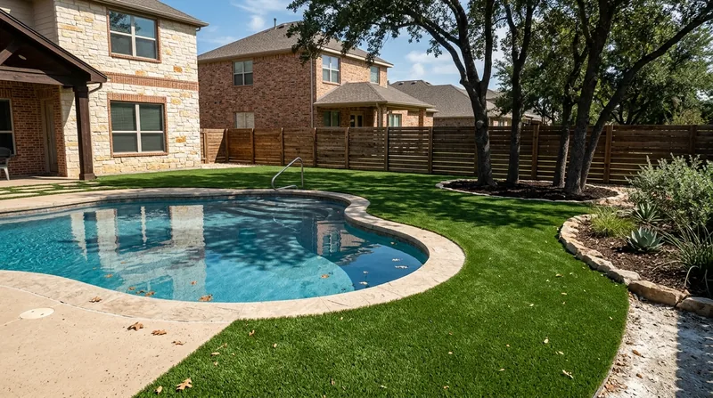 Pool Surround Turf Round Rock